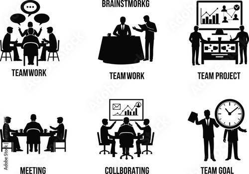 PrintTeamwork, business meeting, brainstorming, collaboration, goal setting, corporate strategy, productivity, leadership, communication, time management, planning, office teamwork, partnership