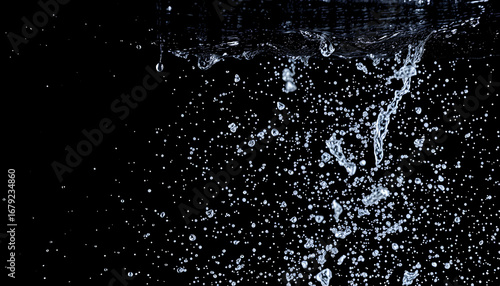 water splash in a black background with many design can use