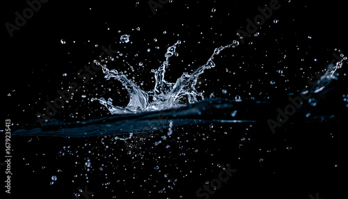 water splash in a black background with many design can use