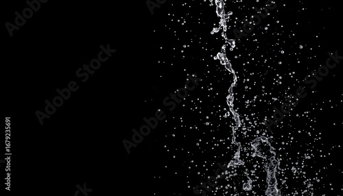 water splash in a black background with many design can use
