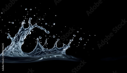 water splash in a black background with many design can use