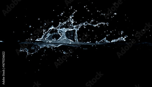 water splash on black background