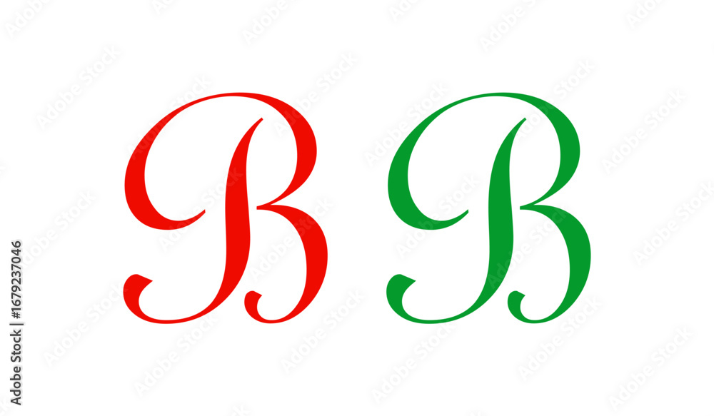 Obraz premium b letter icon vector design red and green color