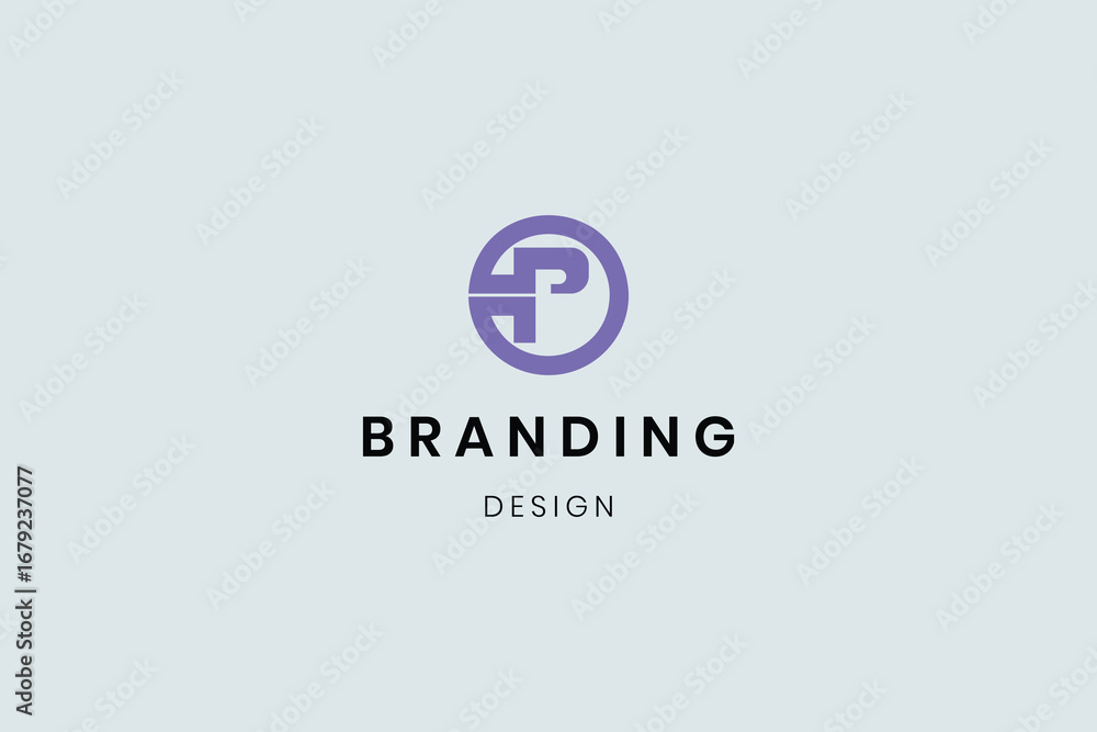 Fototapeta premium Letter P logo colorful monogram from abstract shapes