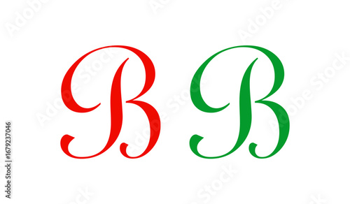 Free Download b letter icon vector design red and green color - GFXLoad