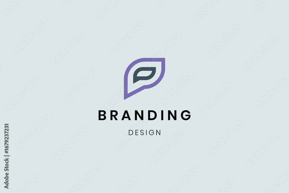 Fototapeta premium Letter P logo colorful monogram from abstract shapes