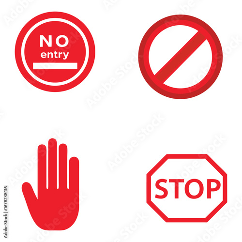 Circular red prohibition sign with a white horizontal bar indicating no entry