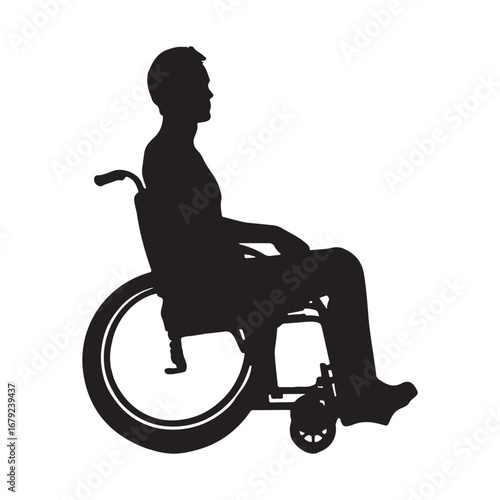 Wheelchair User Silhouette: Accessibility Icon, Disability Representation, Vector Graphic silhouette