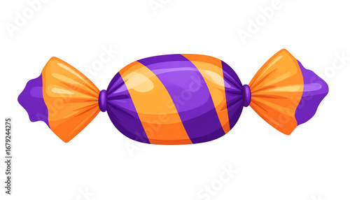 Glossy Striped Wrapped Hard Candy With Ribbon Ends Delicious Sweet Treat
