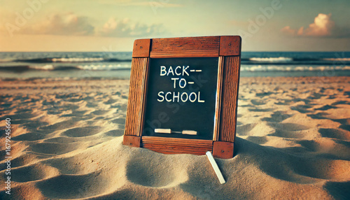 Back to School Blackboard on the Beach