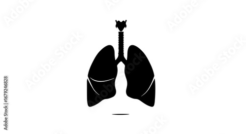 black and white vector illustration of an abstract Human Lungs Vector Icon for Medical, Healthcare, and Anatomy Design