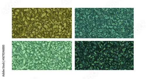 set of green seamless patterns Green Fabric Pattern Texture Vector for Textile and Decorative Design