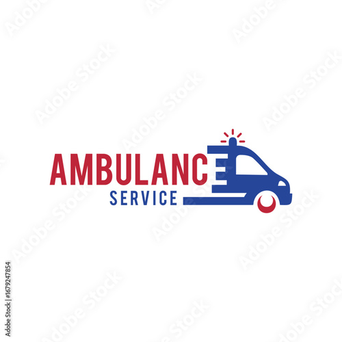 Ambulance service creative text based sign logo word mark design