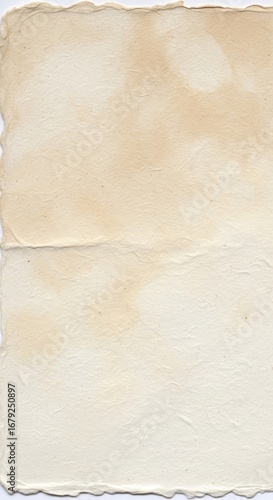 Vintage textured paper with rough torn edges and subtle stain details
