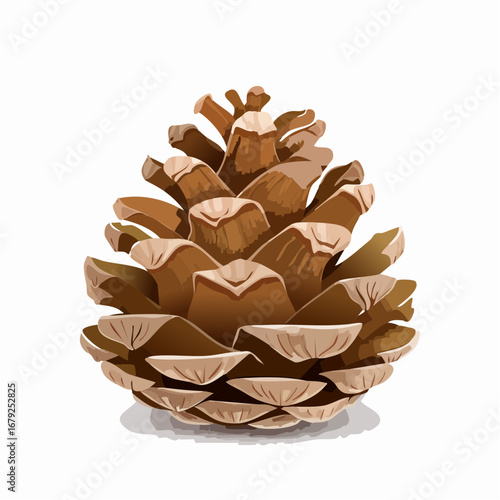 Pine cone set, realistic vector illustration isolated