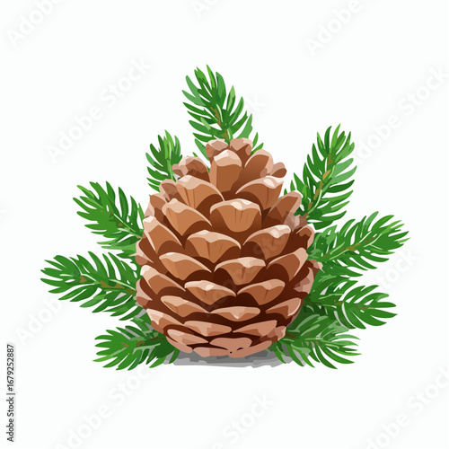 Pine cone set, realistic vector illustration isolated