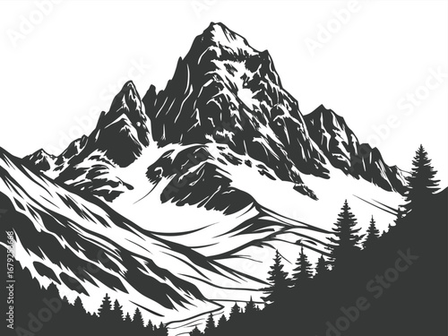 vector illustration of a mountain landscape