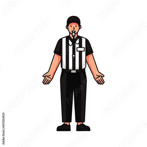 Basketball Referee Illustration of a Referee in a Basketball Uniform