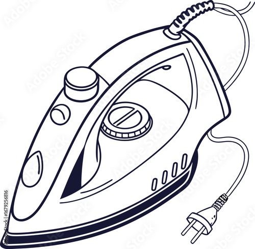 electric iron vector illustration