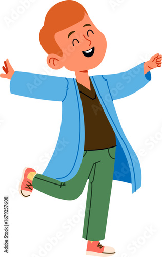 Joyful Boy in Lab Coat