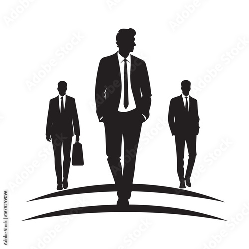 businessmen vector silhouette outline logo design concept illustration
