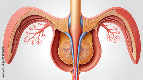 Female reproductive system anatomy illustration