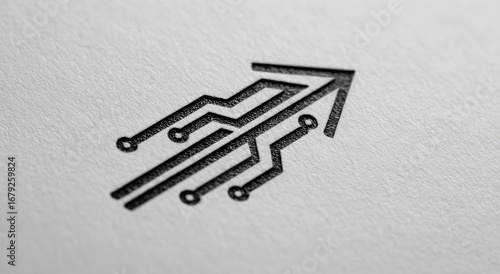 Abstract arrow graphic with circuit board design