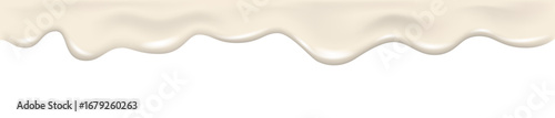 Dripping  white paint, yogurt or milk 3d texture.