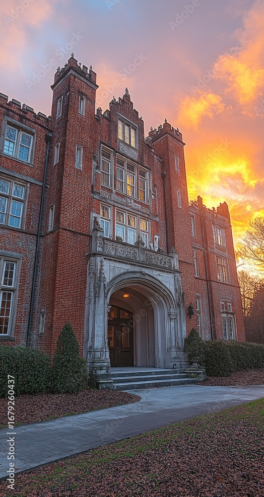 Obraz premium A European retro-style building