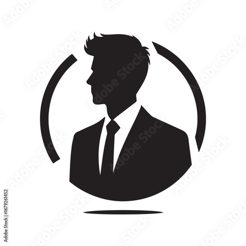 businessmen vector silhouette outline logo design concept illustration
