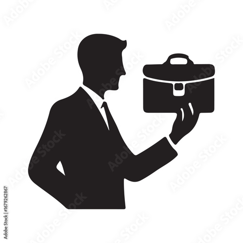 businessmen vector silhouette outline logo design concept illustration