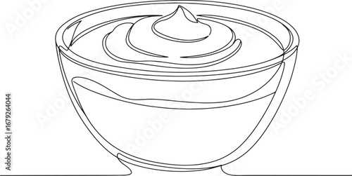 Elegant Zabaione Dessert Illustration: A Minimalist Culinary Mas