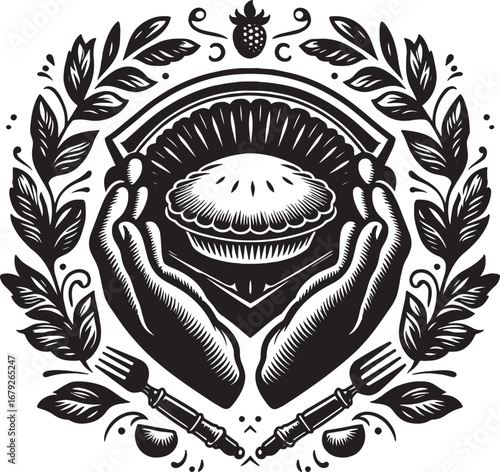 Intricate Black and White Illustration of a Contemplative Figure Inside an Ornate Frame