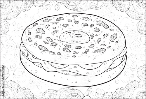 Detailed Crumpet Illustration with Intricate Background Design f