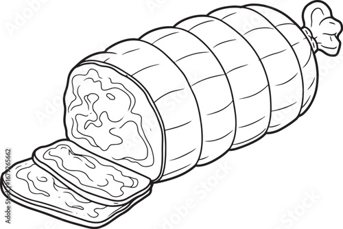 Illustration of corned beef with slices for culinary projects an