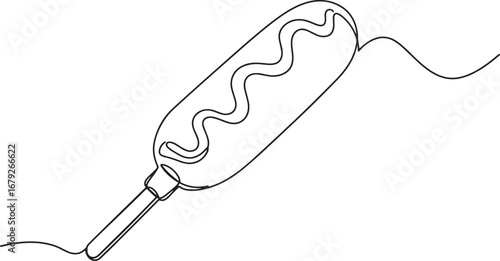 Minimalist continuous line drawing illustration of a delicious c