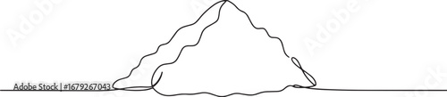 Minimalist mountain range depiction in a single continuous line