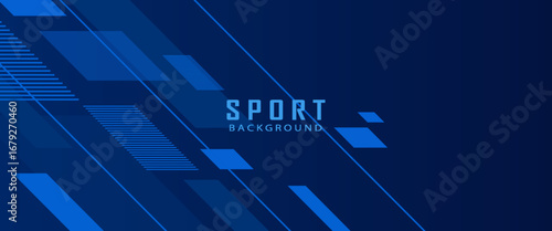 Simple sport background with geometric style. Blue background. Geometric background.