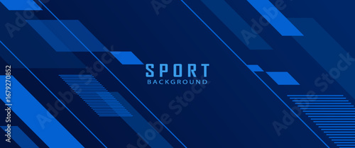 Simple sport background with geometric style. Blue background. Geometric background.