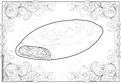 Exquisite bolani coloring page with a decorative floral frame il