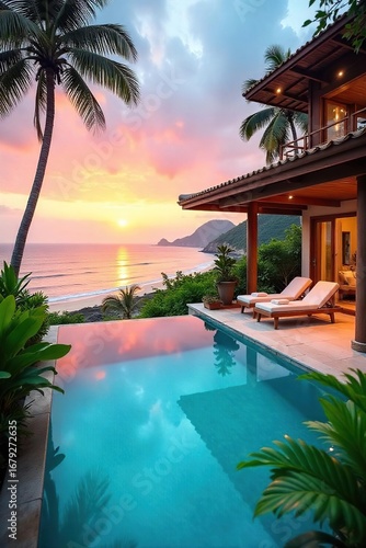 Luxury villa with private pool, stunning ocean views, and lush tropical gardens Perfect for a relaxing getaway Enjoy breathtaking sunsets and outdoor living , home, exclusive, thailand