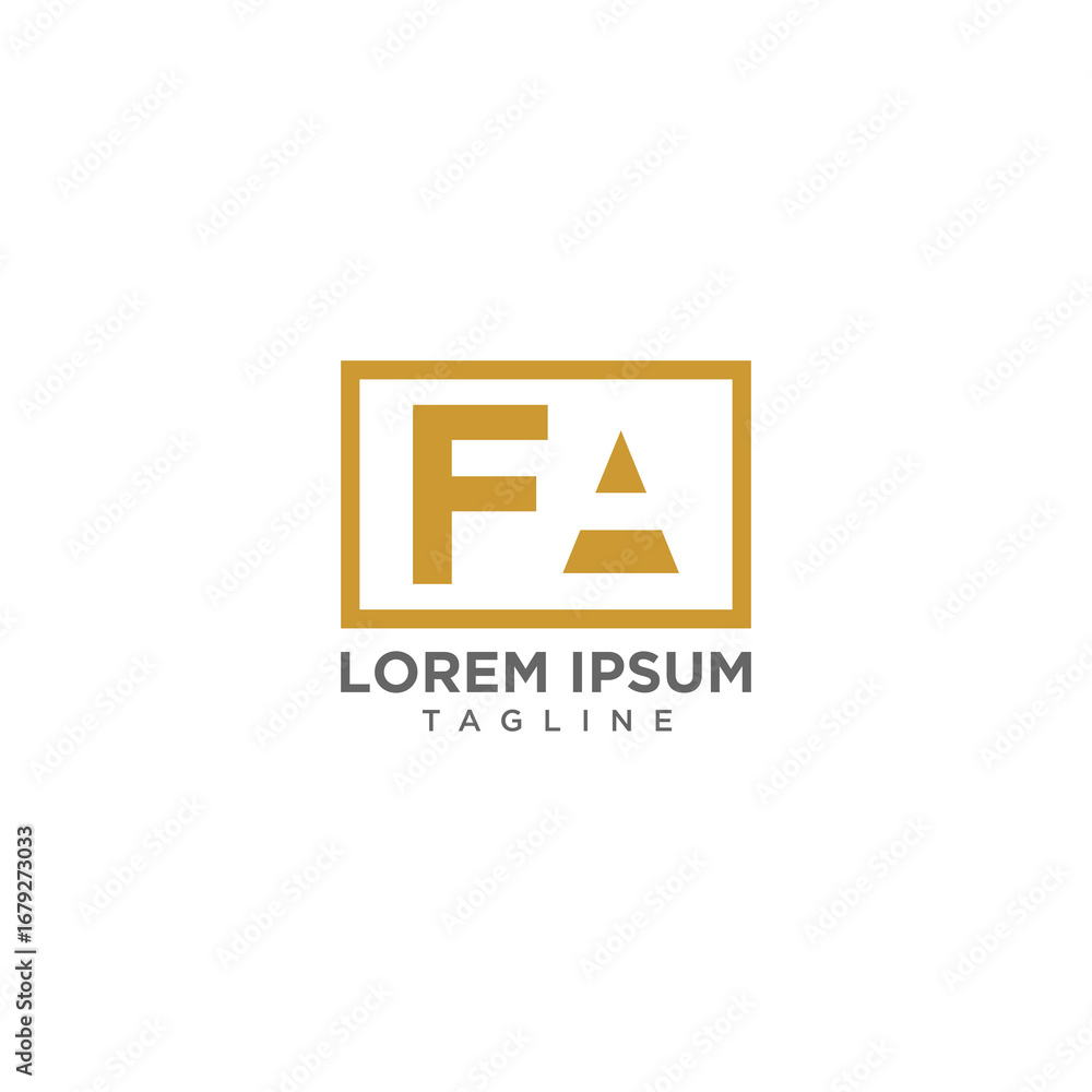 Obraz premium FA negative space logo design