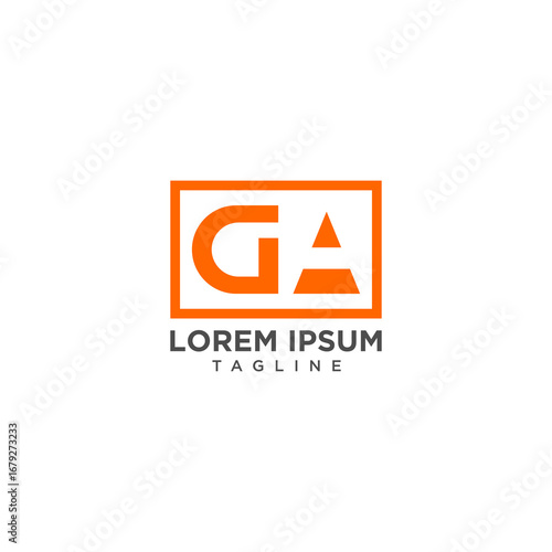 Free Download GA negative space logo design - GFXLoad