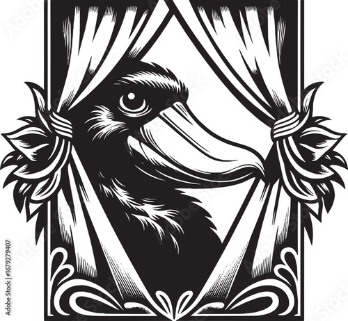 An Elegant Dog in a Decorative Cage: A Stylish Illustration for Pet Lovers and Design