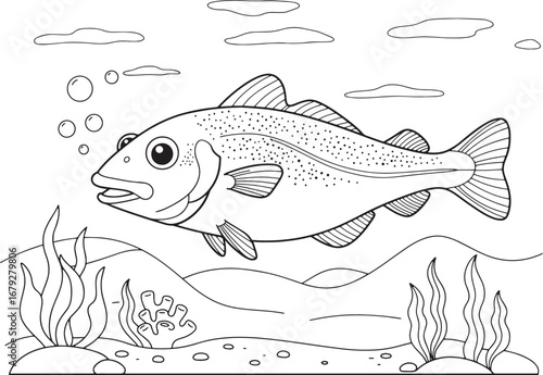Delightful Underwater Scene Featuring Playful Fish and Seaweed i