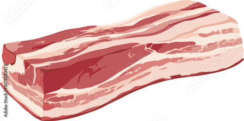 Bacon Block Icon Vector Illustration, Transparent Background