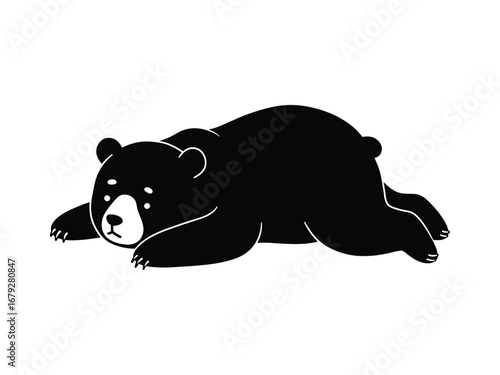 A simple vector illustration of a lazy black bear