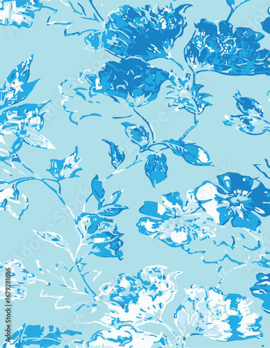 Big flowers pattern, upscale floral pattern. graphical textures floral, trendy colors pattern , flowers background with leaves. vector illustration