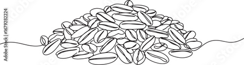 A minimalist line drawing depicting a mound or pile of coffee be