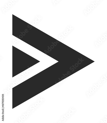 Triangle shaped minimalist right arrowhead